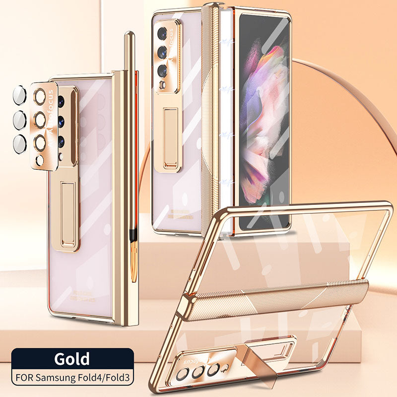 Luxury Magnetic Hinge Transparent Case For Samsung Galaxy Z Fold4 Fold3 5G - Mycasety Mycasety