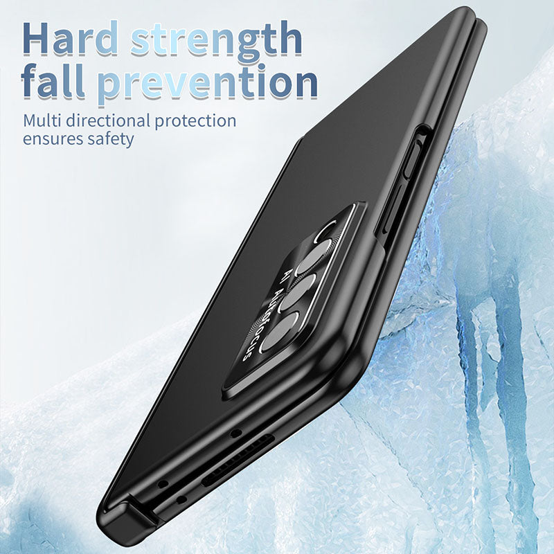 Luxury Magnetic Hinge Pen Holder Full Protection Case For Samsung Galaxy Z Fold3 Fold4 5G With Tempered Glass Film - mycasety2023 Mycasety