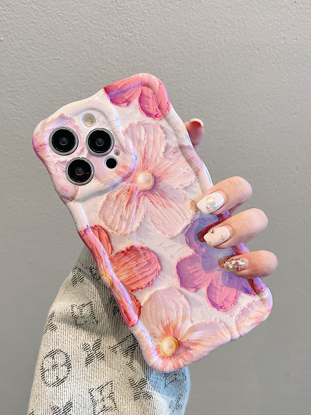 Luxurious Oil Painting Pink Rose Flower iPhone Case - mycasety2023 Mycasety