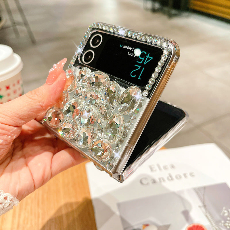 Luxurious Transparent Diamond For Samsung Galaxy Z Flip3/4 Case - Mycasety Mycasety