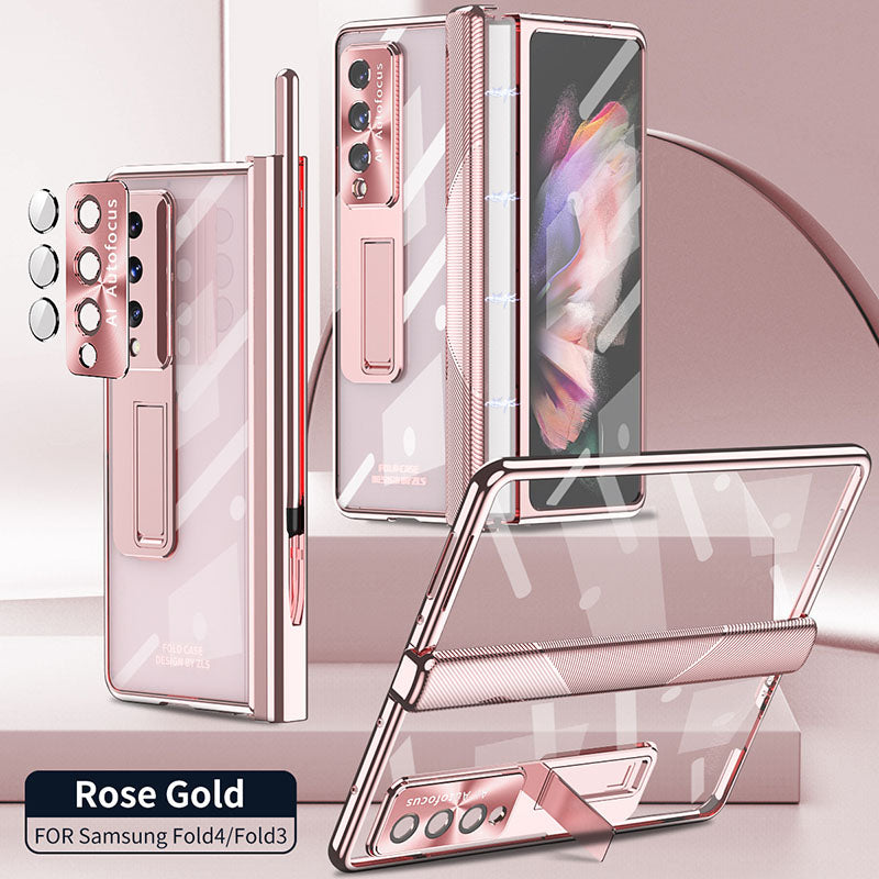 Luxury Magnetic Hinge Transparent Case For Samsung Galaxy Z Fold4 Fold3 5G - Mycasety Mycasety