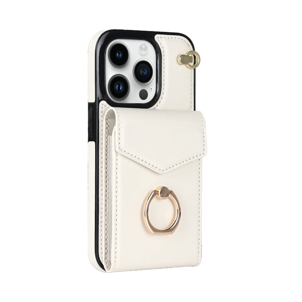 Luxurious Leather Card Holder Anti-fall Protective iPhone Case With Wrist Strap - Mycasety Mycasety