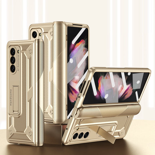 360 All Inclusive Samasung Galaxy Z Fold5 Fold4 Fold3 Case With Hinge Lid & Kick-stand - Mycasety Mycasety