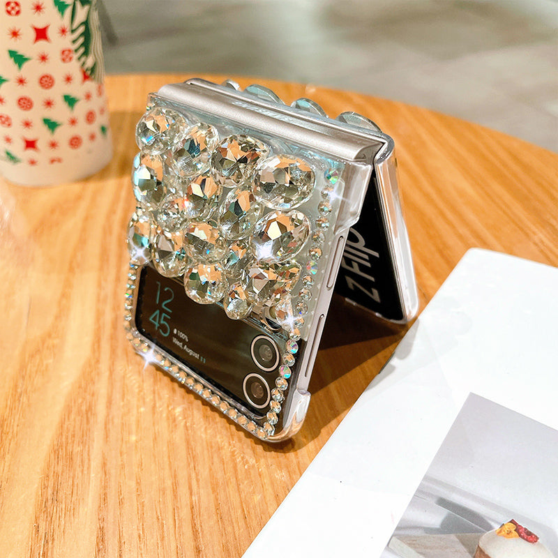 Luxurious Transparent Diamond For Samsung Galaxy Z Flip3/4 Case - Mycasety Mycasety
