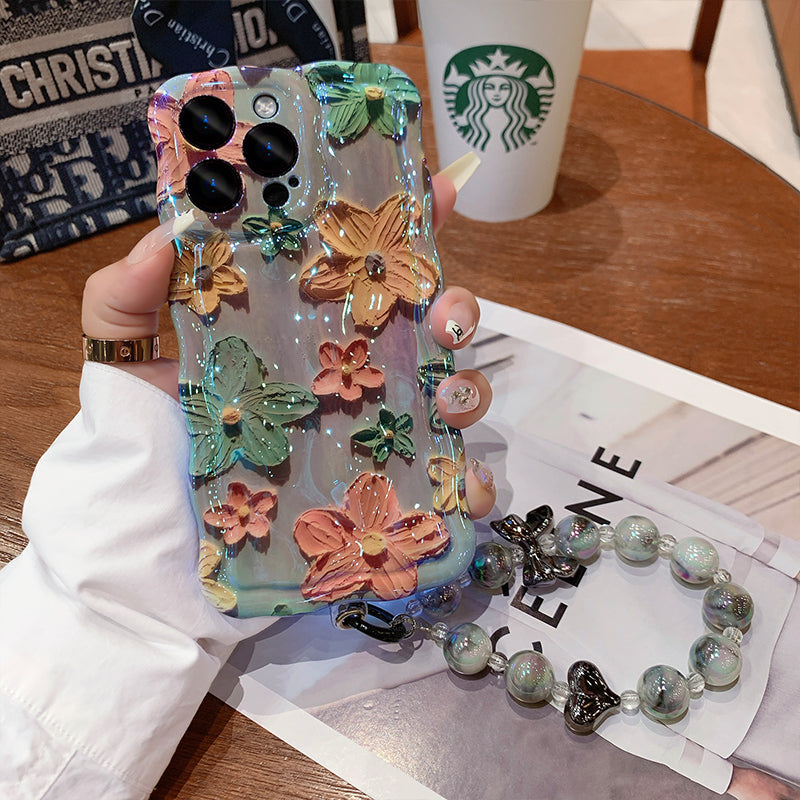 Advanced Sense Oil Painting Flower iPhone Case - Mycasety Mycasety