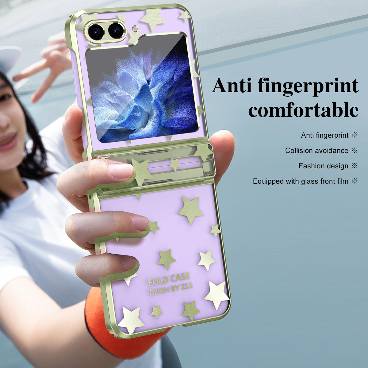 Electroplating Star Phone Case For Samsung Galaxy Z Flip5 Flip4 Flip3 5G - Mycasety Mycasety