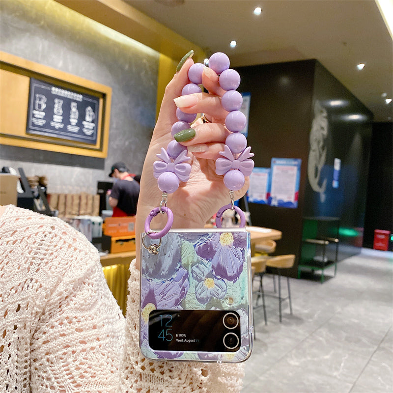 Oil Painting Flower Adapted For Samsung Galaxy Z Flip3/4 Case - Mycasety Mycasety