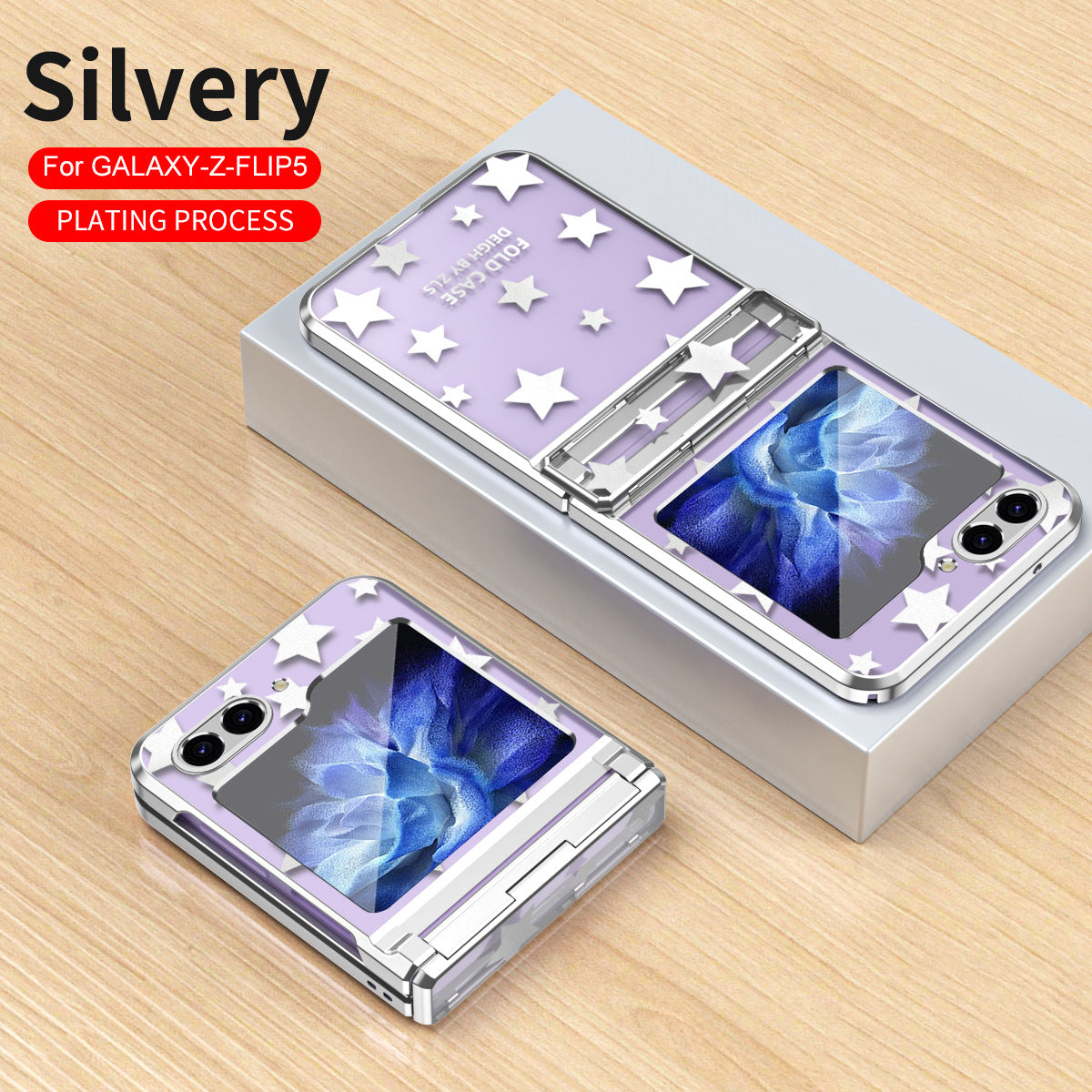 Electroplating Star Phone Case For Samsung Galaxy Z Flip5 Flip4 Flip3 5G - Mycasety Mycasety
