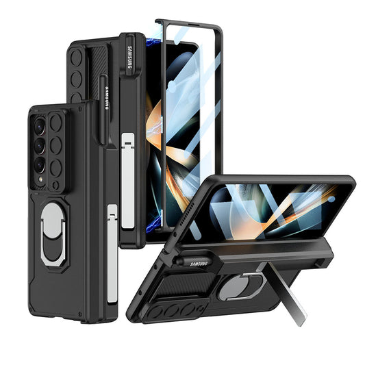 Magnetic Folding Armor Lens Protective Case With Back Screen Protector For Samsung Galaxy Z Fold3 Fold4 Fold5 - Mycasety Mycasety