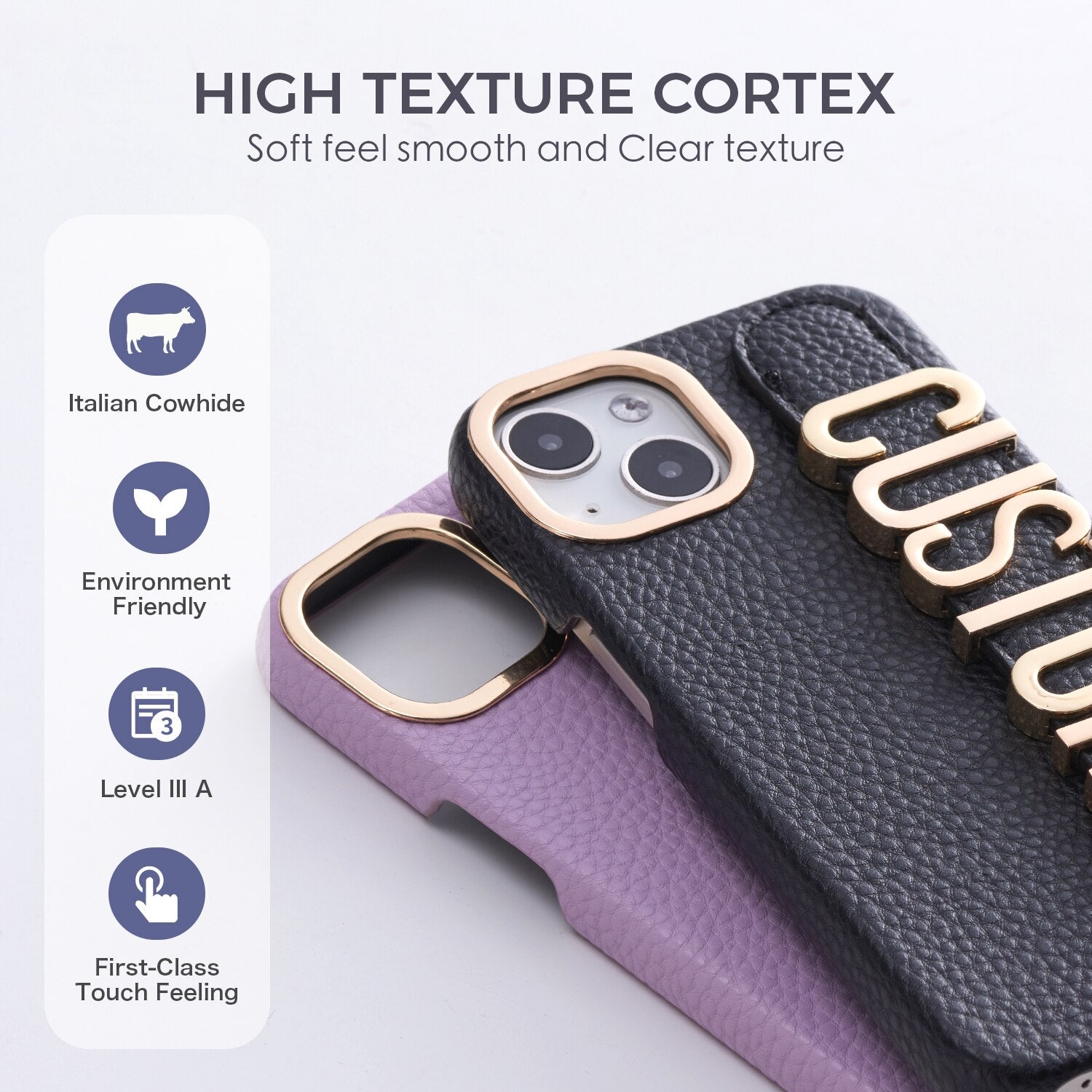 Custom Name Wristband Metal Gold Letters Leather Phone Case For iPhone 14 14ProMax - mycasety2023 Mycasety