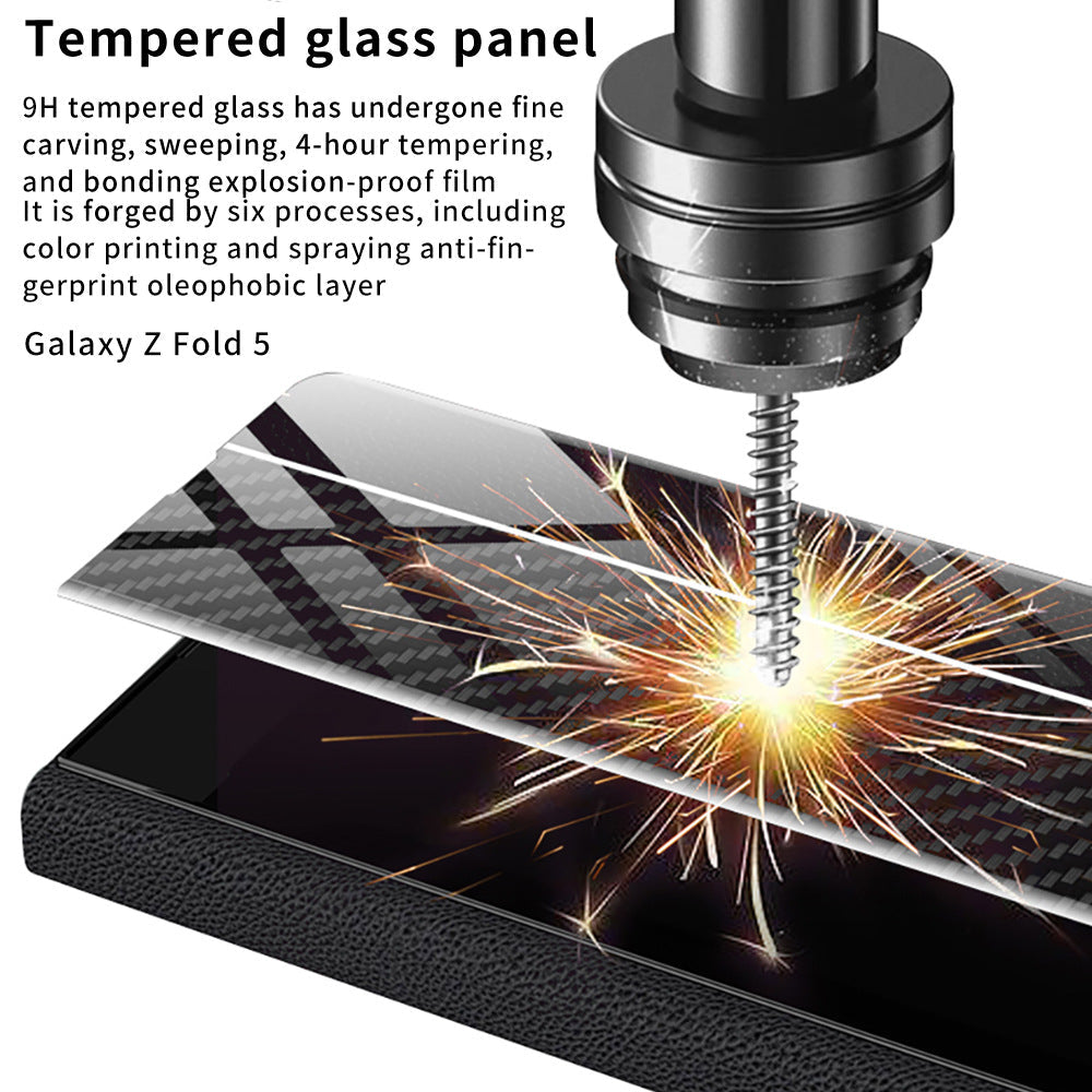 Samsung Z Fold5 Painted Plain Leather Business Protective Phone Case - mycasety2023 Mycasety