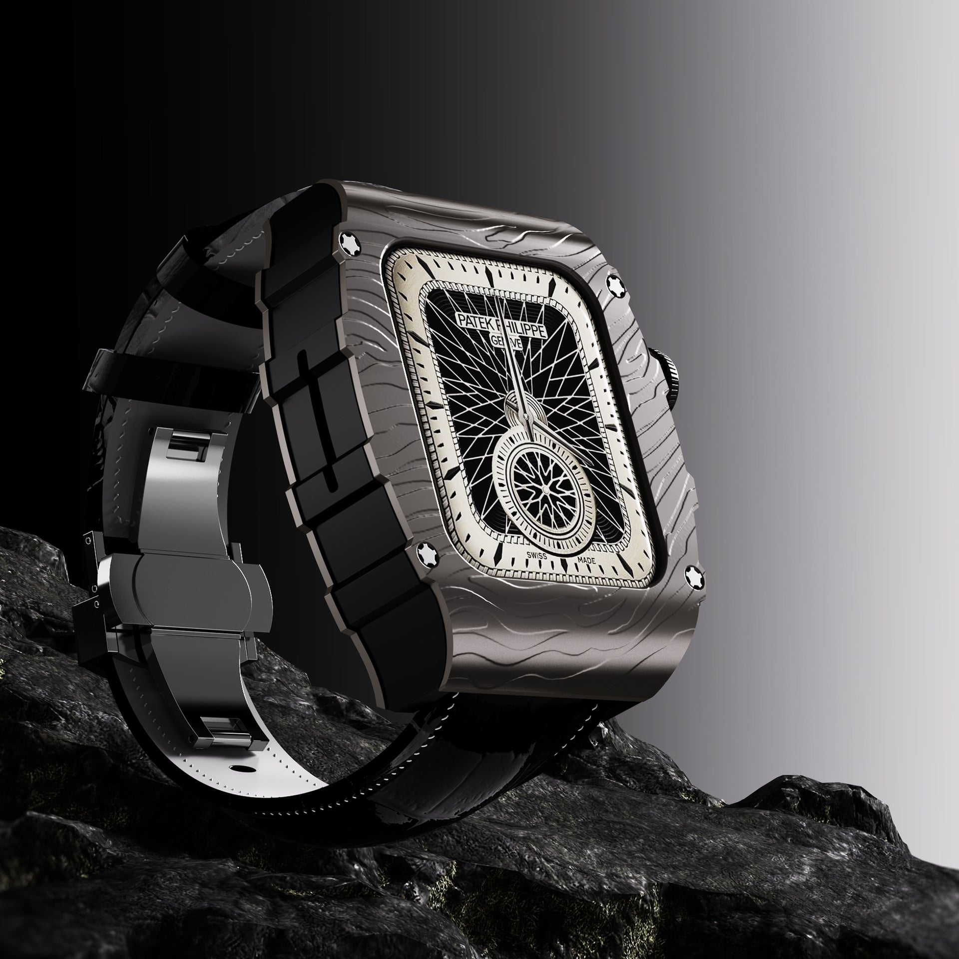 Luxury Metal Case Strap For Apple Watch 44/45 mm - Mycasety Mycasety