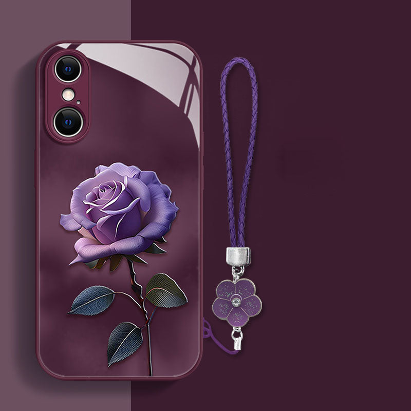 Advanced Purple Rose Liquid Glass iPhone Case - Mycasety Mycasety