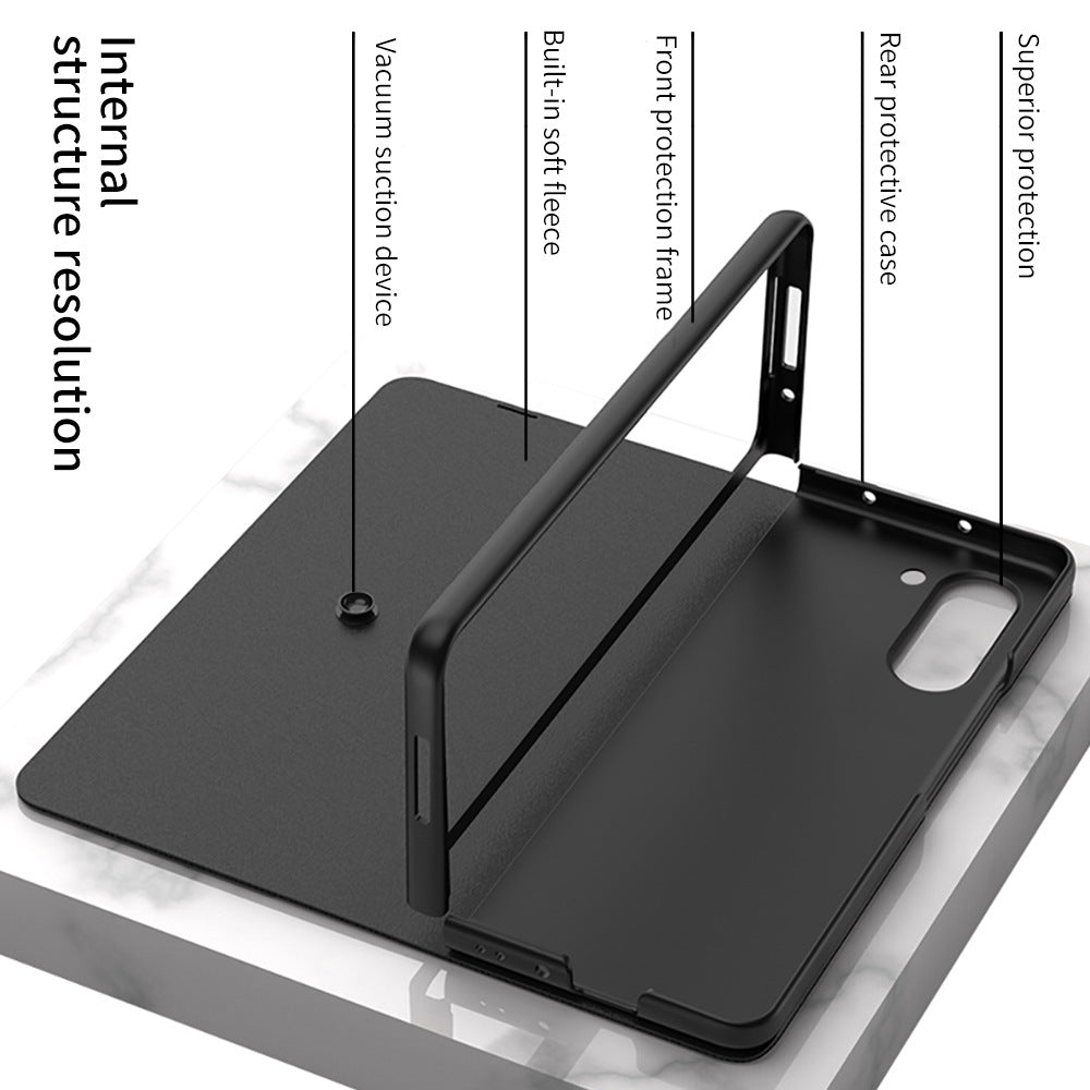 Samsung Z Fold5 Painted Plain Leather Business Protective Phone Case - mycasety2023 Mycasety