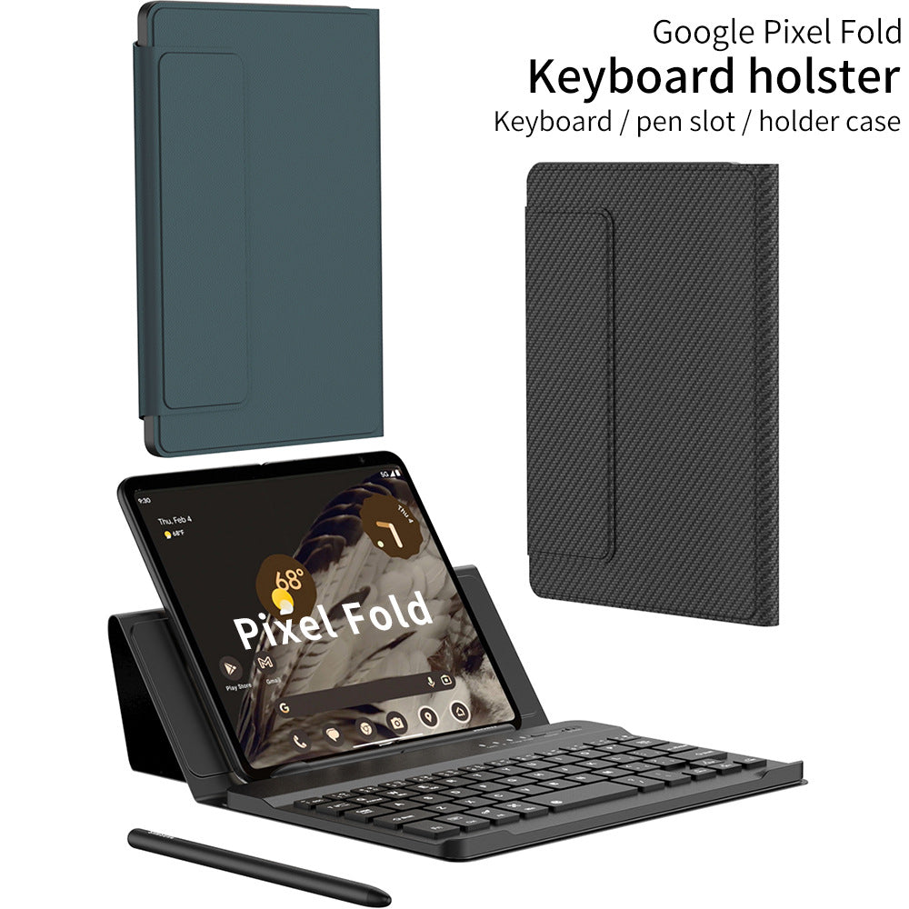 Google Pixel Fold Keyboard Holster Case WIth Pen Slot Stylus - Mycasety Mycasety