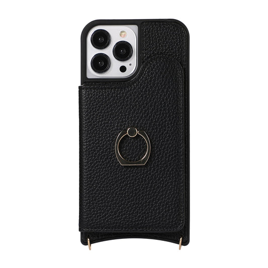 Luxurious Leather Card Holder Anti-fall Protective iPhone Case With Lanyard - Mycasety Mycasety