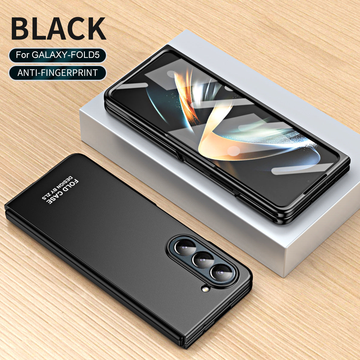 Anti-fingerprint Electroplating Galaxy Z Fold5 Case with Phone Front Screen Protector - Mycasety Mycasety