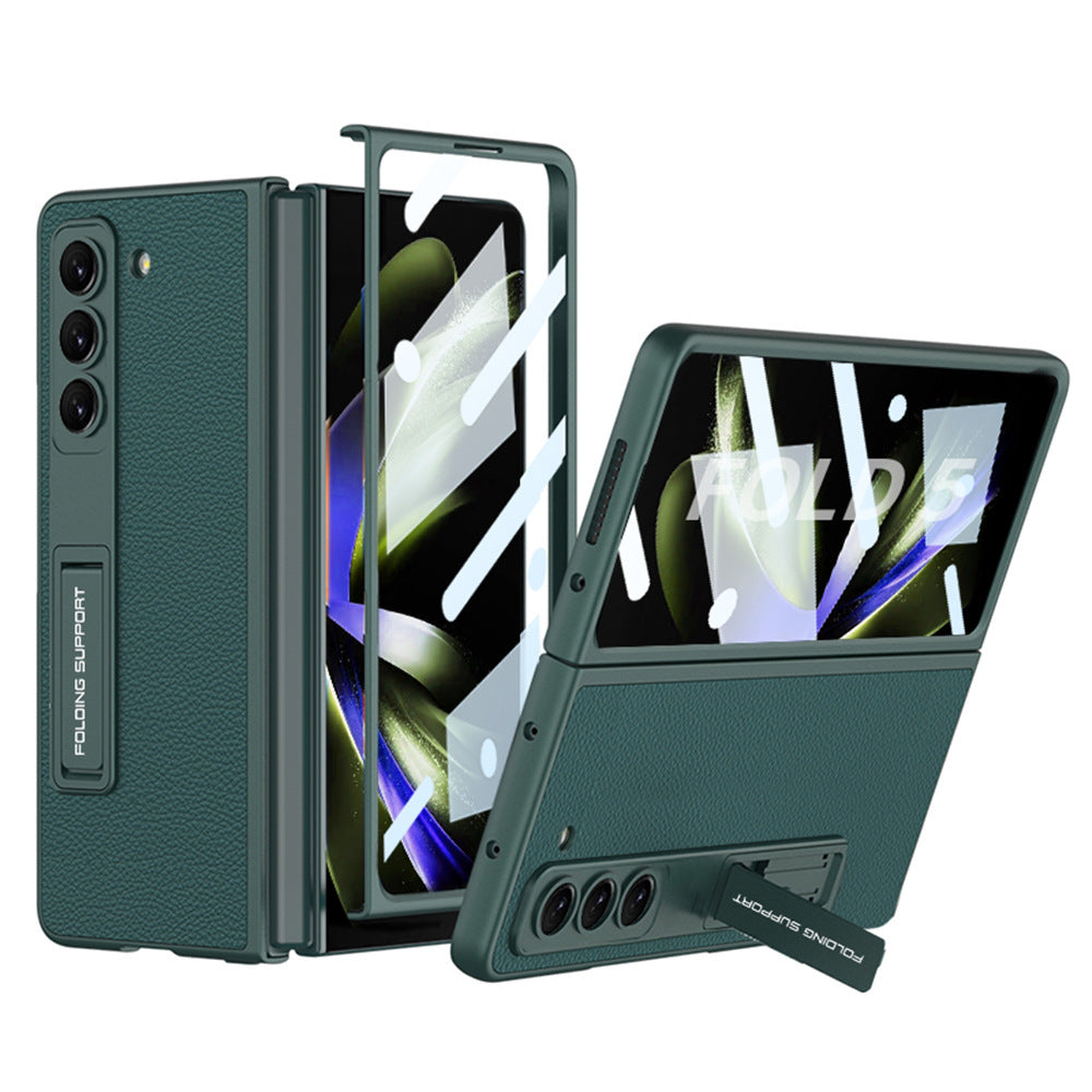 Leather Samsung Galaxy Z Fold5 Case With Film Kickstand - mycasety2023 Mycasety