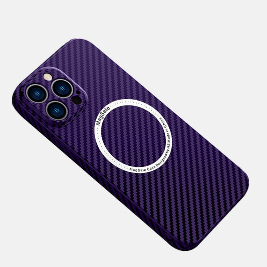 iPhone | Magnetic Purple Carbon Fiber Phone Case - Mycasety Mycasety