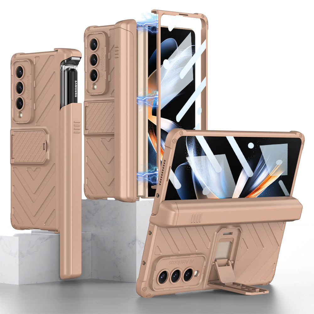Magnetic Samsung Galaxy Z Fold5 Fold4 Fold3 Case Business Folding Armor Cover With Film & Slide Pen Slot and Kickstand - mycasety2023 Mycasety