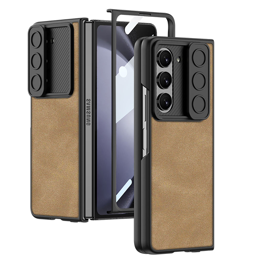 Ultra-thin Samsung Galaxy Z Fold5 Full Inclusive Leather Case with Film & Sliding Window Shell - Mycasety Mycasety