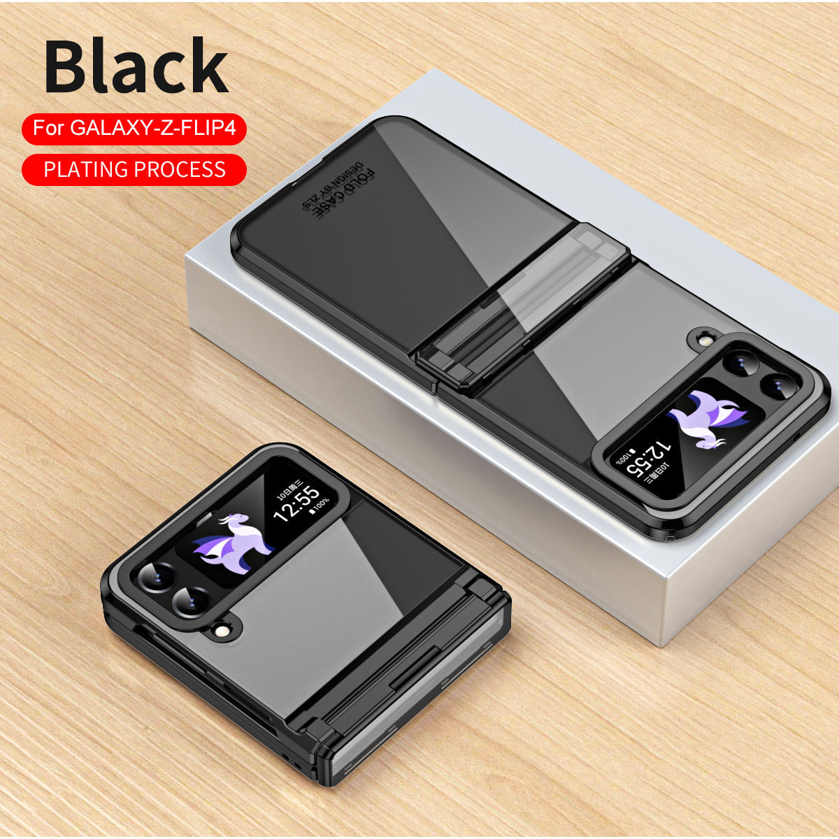 Electroplating Clear Phone Case For Samsung Galaxy Z Flip5 Flip4 Flip3 5G - Mycasety Mycasety